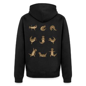 Yoga Otter Meditation Yogi Namaste Sport Gift - Unisex Premium Organic Zip Hoodie - black - Back - Nico (187cm)