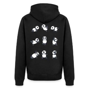 Yoga Panda Meditation Yogi Namaste Zen Gift - Unisex Premium Organic Zip Hoodie - black - Back - Nico (187cm)