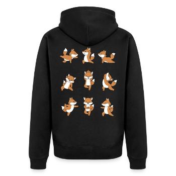 Yoga renard méditation Yogi Namaste cadeau - Veste à capuche bio Premium Unisexe - noir - Dos - Nico (187cm)
