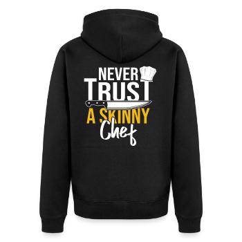 Chef cook star chef cook - Unisex Premium Organic Zip Hoodie - black - Back - Nico (187cm)