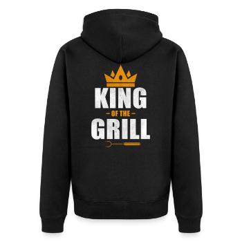 Barbecue Grill King - Veste à capuche bio Premium Unisexe - noir - Dos - Nico (187cm)