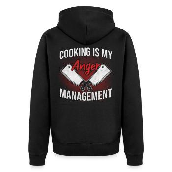 Chef star chef chef cook gift - Unisex Premium Organic Zip Hoodie - black - Back - Nico (187cm)