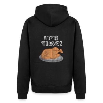 Thanksgiving Erntedankfest Truthahn Geschenk Fest - Unisex Premium Bio Zip Hoodie - Schwarz - Hinten - Nico (187cm)