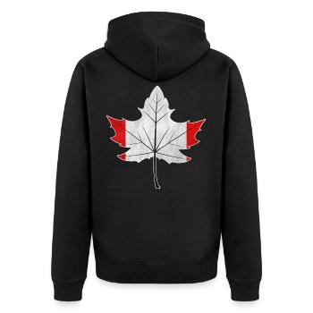 Canada Canada drapeau de feuille d'érable nationalité - Veste à capuche bio Premium Unisexe - noir - Dos - Nico (187cm)