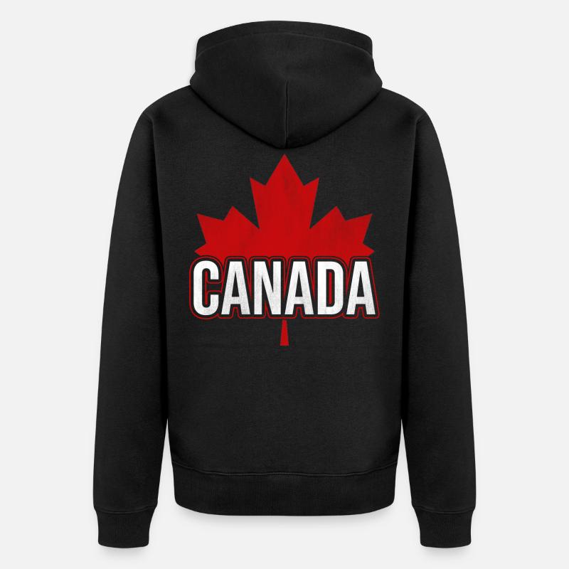 Maple leaf Canada - Unisex Premium Organic Zip Hoodie - black