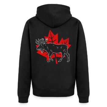 Canadian Elk Canada Drapeau Canada Feuille d'érable - Veste à capuche bio Premium Unisexe - noir - Dos - Nico (187cm)