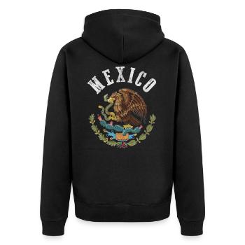 Mexiko - Unisex Premium Bio Zip Hoodie - Schwarz - Hinten - Nico (187cm)
