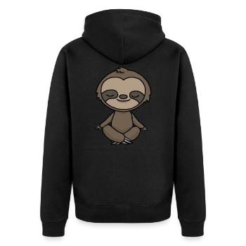 Cadeau de méditation yoga paresseux Yogi Namaste - Veste à capuche bio Premium Unisexe - noir - Dos - Nico (187cm)