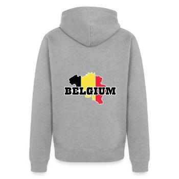 Drapeau belge - Veste à capuche bio Premium Unisexe - gris chiné - Dos - Nico (187cm)