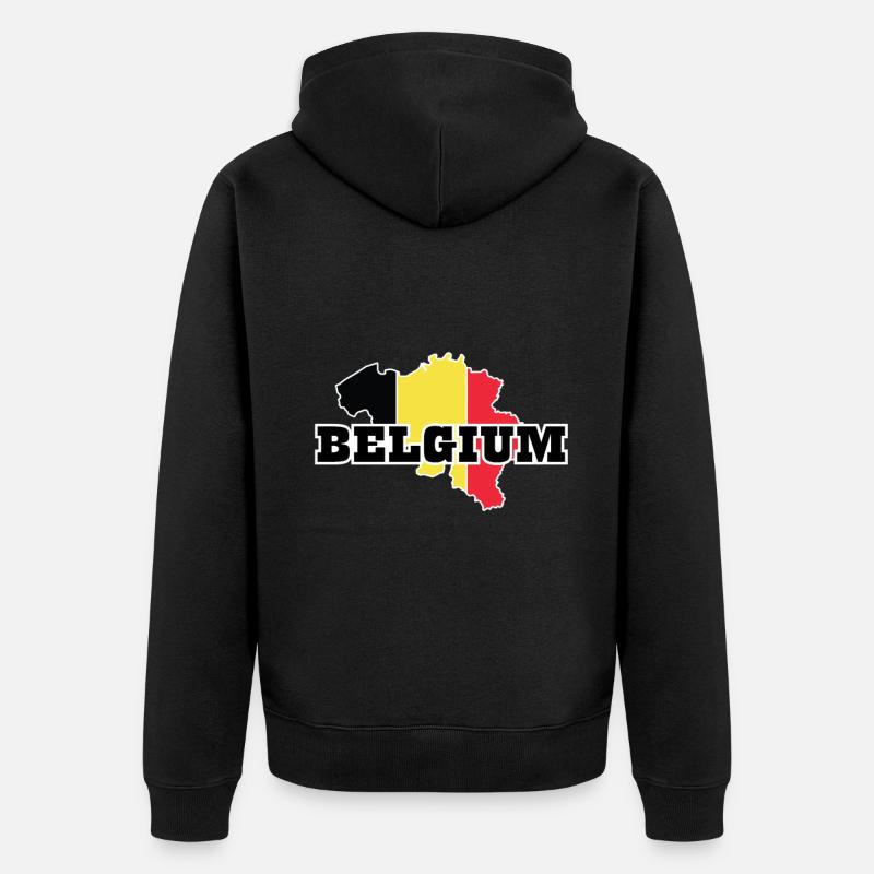 Drapeau belge - Veste à capuche bio Premium Unisexe - noir