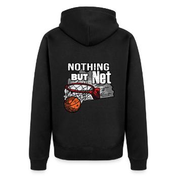 Basketball Spieler Sport - Unisex Premium Bio Zip Hoodie - Schwarz - Hinten - Nico (187cm)