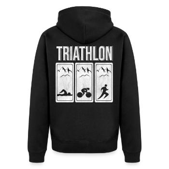 Natation vélo course triathlon triathlon - Veste à capuche bio Premium Unisexe - noir - Dos - Nico (187cm)