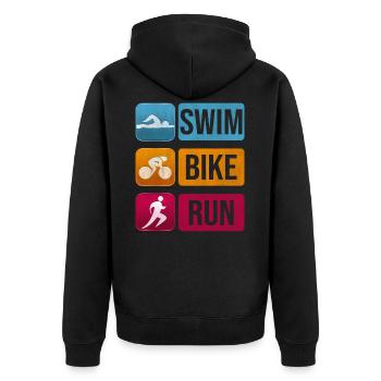 Triathlon - Veste à capuche bio Premium Unisexe - noir - Dos - Nico (187cm)