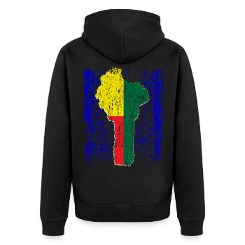 Drapeau du Bénin Porto-Novo Cotonou cadeau - Veste à capuche bio Premium Unisexe - noir - Dos - Nico (187cm)