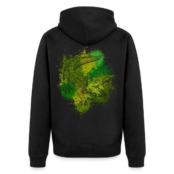 Krokodil Aligator Raubtier Reptilien Geschenk - Unisex Premium Bio Zip Hoodie - Schwarz - Hinten - Nico (187cm)