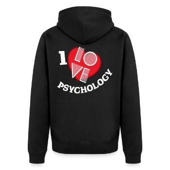 J'adore la psychologie - Veste à capuche bio Premium Unisexe - noir - Dos - Nico (187cm)