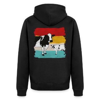 Vaches vaches - Veste à capuche bio Premium Unisexe - noir - Dos - Nico (187cm)