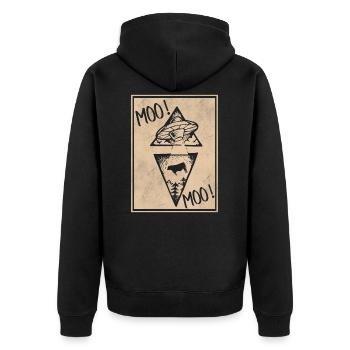 Vache Ufo Alien Vaisseau Spatial Vaches Alien - Veste à capuche bio Premium Unisexe - noir - Dos - Nico (187cm)