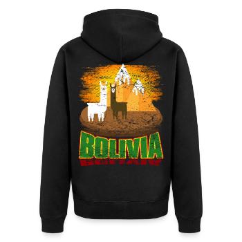 Bolivie Amérique du Sud Lamas Alpacas Pays Cadeau - Veste à capuche bio Premium Unisexe - noir - Dos - Nico (187cm)