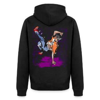 Breakdance Hip Hop Music Rhythm - Unisex Premium Organic Zip Hoodie - black - Back - Nico (187cm)