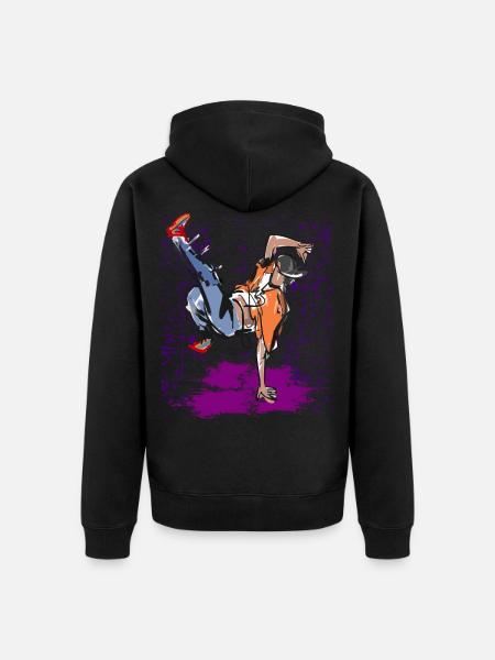 Breakdance Hip Hop Music Rhythm - Veste à capuche bio Premium Unisexe - noir