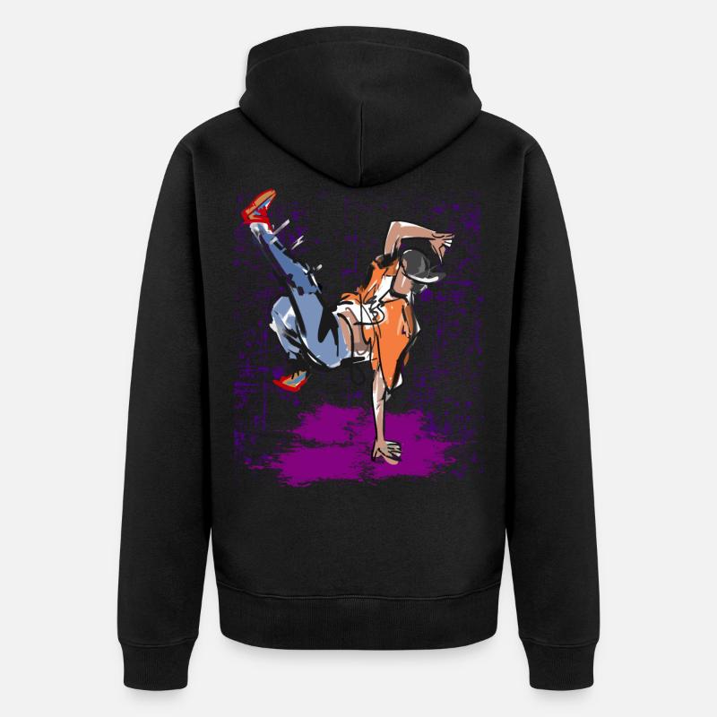 Breakdance Hip Hop Music Rhythm - Veste à capuche bio Premium Unisexe - noir