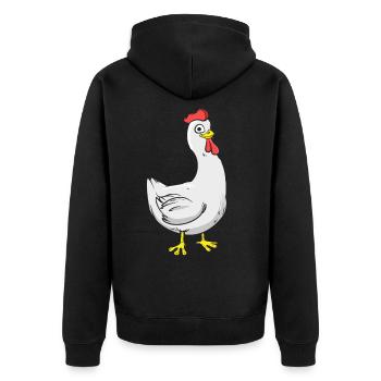 Rooster Chicken Chicken Chicken Chicken Chick - Unisex Premium Organic Zip Hoodie - black - Back - Nico (187cm)