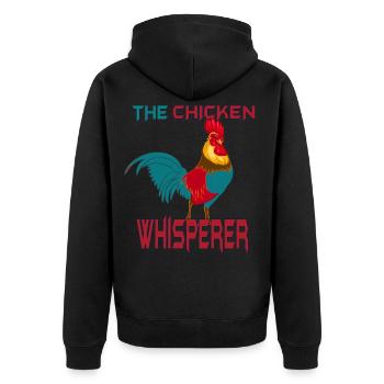 Rooster Chicken Chicken Chicken Chicken Chick - Unisex Premium Organic Zip Hoodie - black - Back - Nico (187cm)