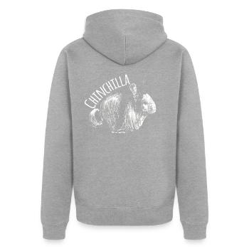 Rongeur chinchilla - Veste à capuche bio Premium Unisexe - gris chiné - Dos - Nico (187cm)