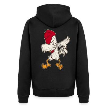 Rooster Chicken Chicken Chicken Chicken Chick - Unisex Premium Organic Zip Hoodie - black - Back - Nico (187cm)