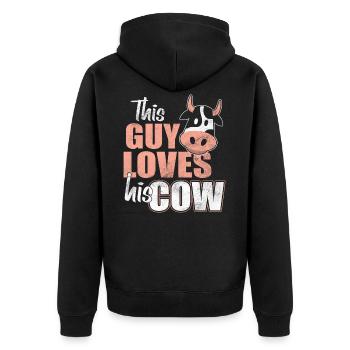 Vaches vaches - Veste à capuche bio Premium Unisexe - noir - Dos - Nico (187cm)