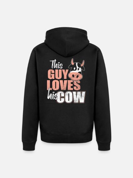 Vaches vaches - Veste à capuche bio Premium Unisexe - noir