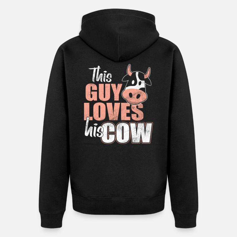 Vaches vaches - Veste à capuche bio Premium Unisexe - noir