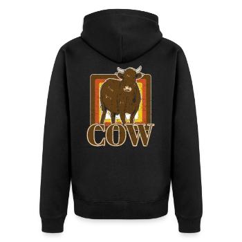 Ferme fermier fermier vache ferme - Veste à capuche bio Premium Unisexe - noir - Dos - Nico (187cm)