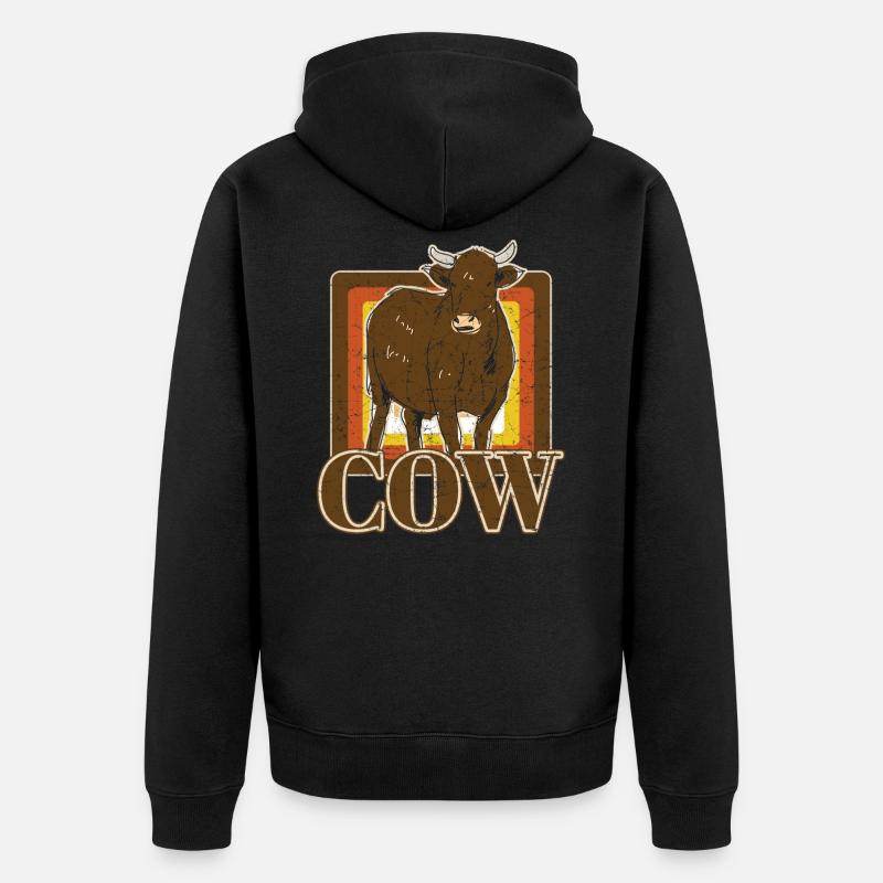 Ferme fermier fermier vache ferme - Veste à capuche bio Premium Unisexe - noir