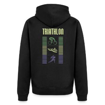 Triathlon - Veste à capuche bio Premium Unisexe - noir - Dos - Nico (187cm)