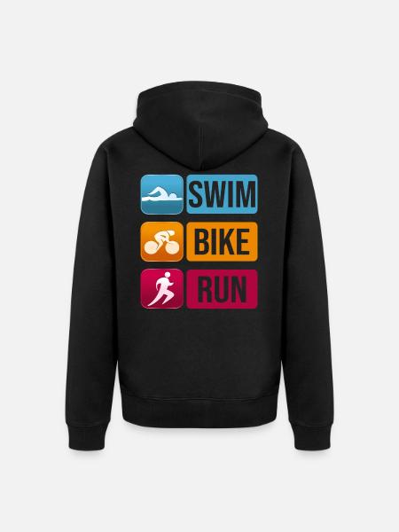Triathlon - Veste à capuche bio Premium Unisexe - noir