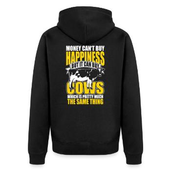 Cows Cow Farmer Farm Farmer Farmer Farm - Unisex Premium Organic Zip Hoodie - black - Back - Nico (187cm)