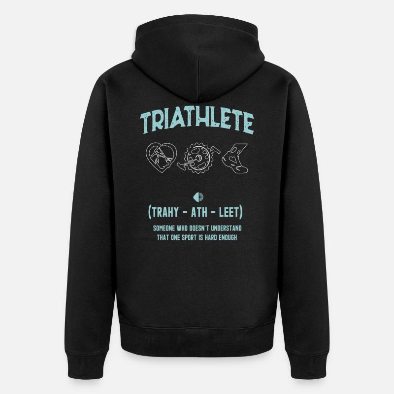 triathlète - Veste à capuche bio Premium Unisexe - noir