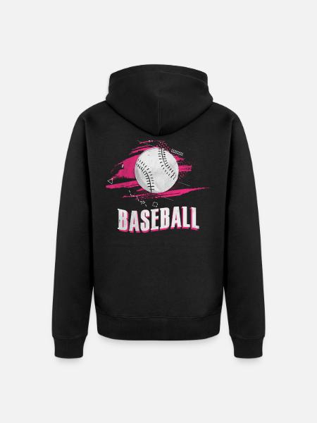 Baseball Baseball-Spieler Baseballmannschaft - Unisex Premium Bio Zip Hoodie - Schwarz