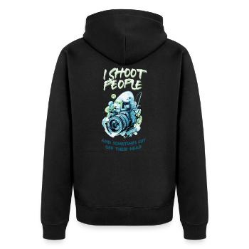 Photographe de photographie - Veste à capuche bio Premium Unisexe - noir - Dos - Nico (187cm)