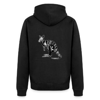 Kangaroo Australia - Unisex Premium Organic Zip Hoodie - black - Back - Nico (187cm)