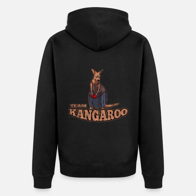Känguru Australien - Unisex Premium Bio Zip Hoodie - Schwarz