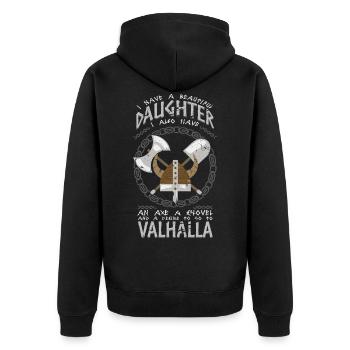 Cadeau de Walhalla de papa de papa de Viking - Veste à capuche bio Premium Unisexe - noir - Dos - Nico (187cm)