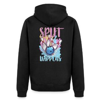 Bowling bowler cone bowling bowling ball - Unisex Premium Organic Zip Hoodie - black - Back - Nico (187cm)