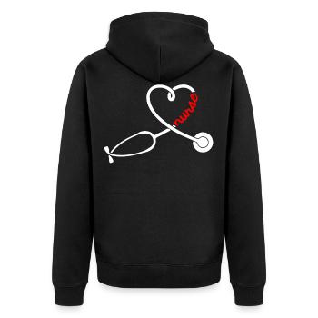AMOUR infirmière idée d'amour coeur infirmière - Veste à capuche bio Premium Unisexe - noir - Dos - Nico (187cm)