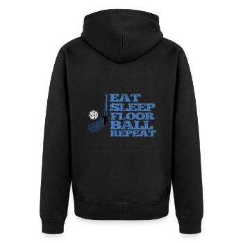 Unihockey Floorball Sport Hobby - Veste à capuche bio Premium Unisexe - noir - Dos - Nico (187cm)