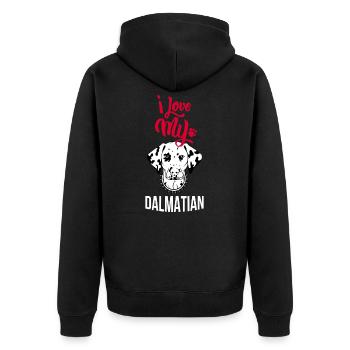 Dalmatian Dogs Dog Love Dog - Unisex Premium Organic Zip Hoodie - black - Back - Nico (187cm)
