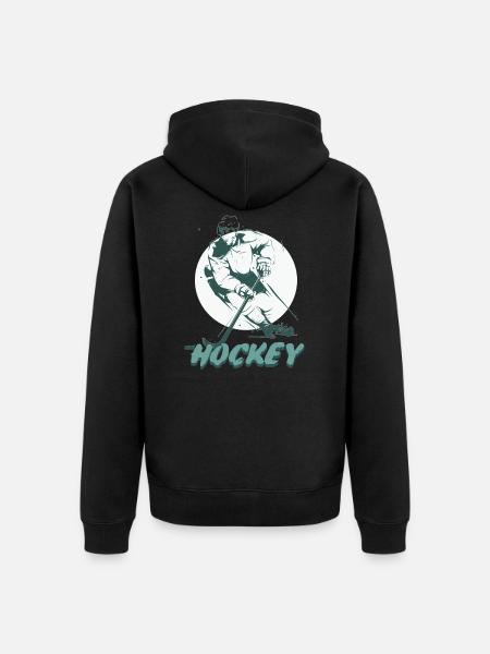 Ice Hockey Hockeyspieler Eishockey Eishockeyteam - Unisex Premium Bio Zip Hoodie - Schwarz