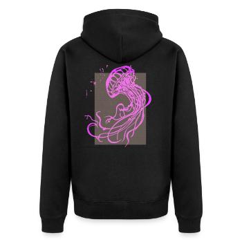Méduse méduse méduse animaux fruits de mer - Veste à capuche bio Premium Unisexe - noir - Dos - Nico (187cm)